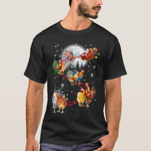 Chicken Reindeer Christmas Sleigh Chicken Xmas Sno T-Shirt