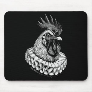 Chicken Renaissance Portrait Vintage Noble Chicken Mouse Pad