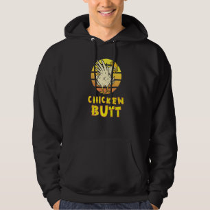 Chicken Retro Sunset Farmer Hoodie