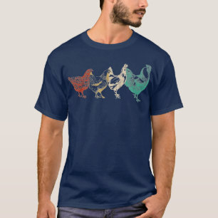 Chicken Retro Vintage Poultry Farmer Women Men Far T-Shirt