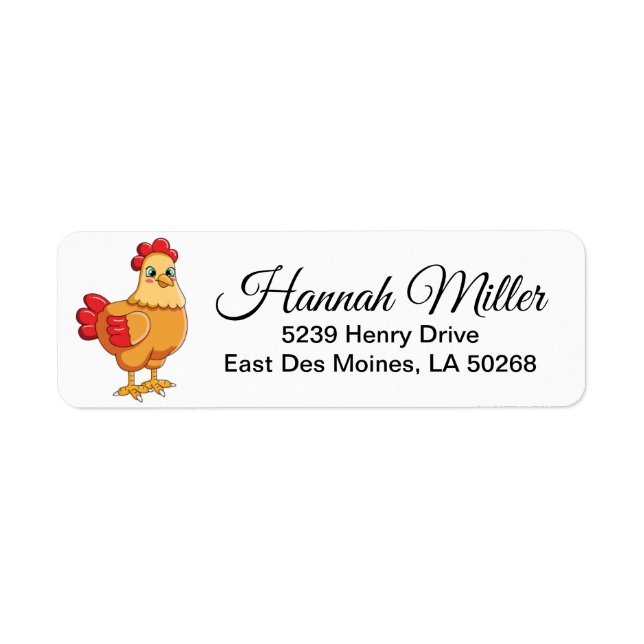 Chicken Return Address Label (Front)