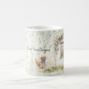 Chicken Romantic House Window Floral Coffee Mug