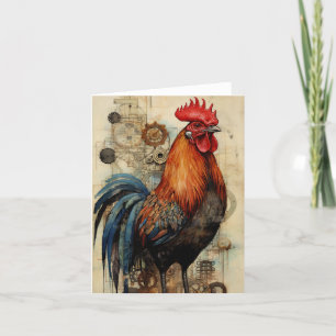 Chicken Rooster Art Card