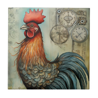 Chicken Rooster Art Ceramic Tile