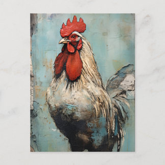 Chicken Rooster Art Postcard