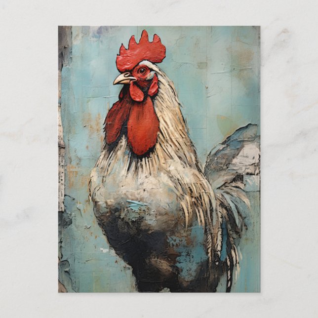 Chicken Rooster Art Postcard (Front)