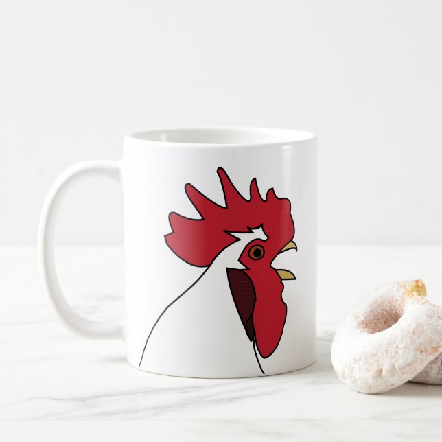 Chicken Rooster  Coffee Mug (With Donut)
