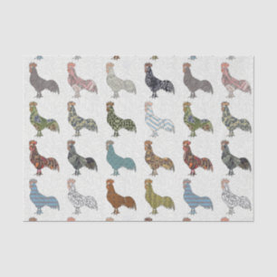 Chicken Rooster Colourful Pattern Farm Tissue Paper