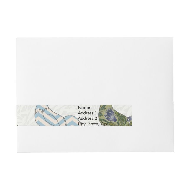 Chicken Rooster Colourful Pattern Farm Wraparound Address Label (Front)