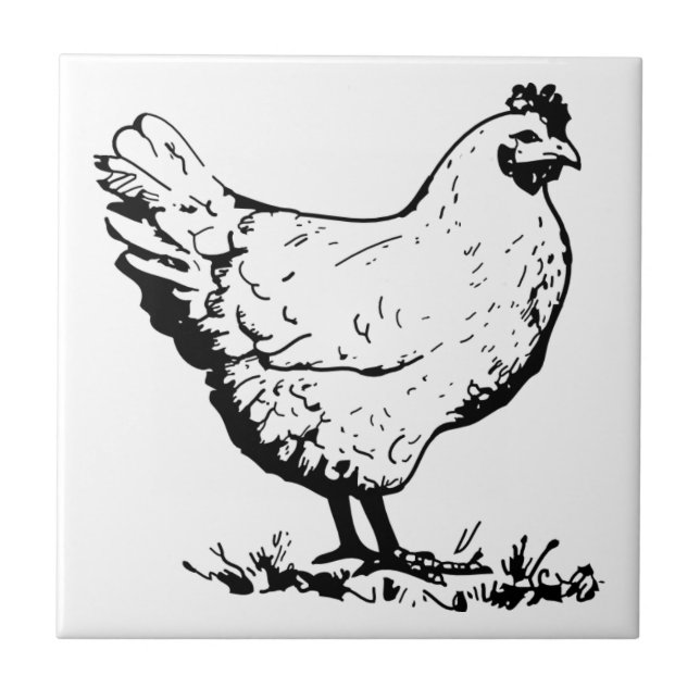 Chicken rooster Custom Photo Tile (Front)