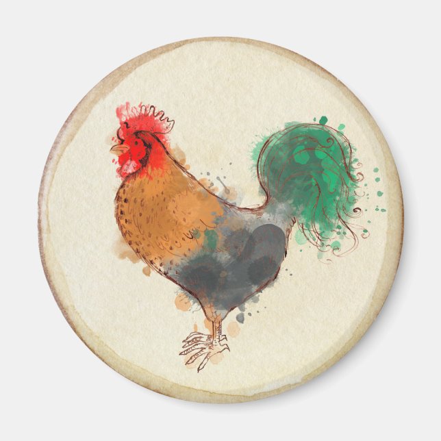 Chicken rooster hen magnet (Front)