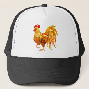 Chicken Rooster Modern Graphic Art Farm Bird Truck Trucker Hat
