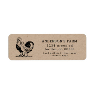 chicken rooster organic egg farm return address return address label