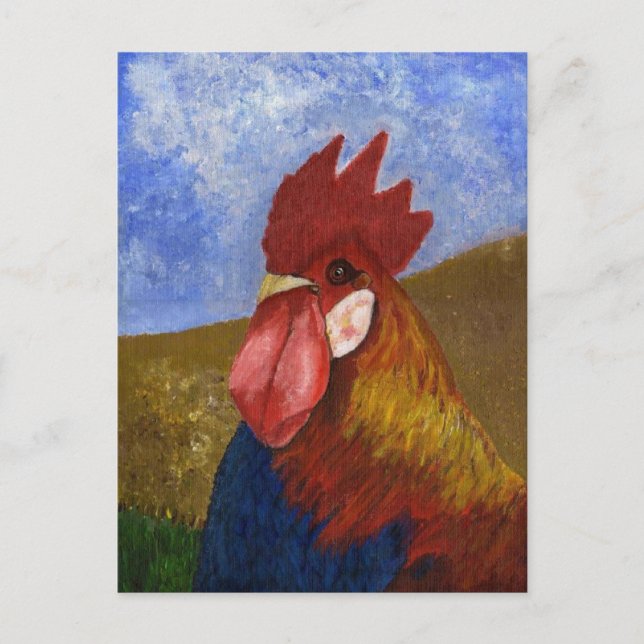 Chicken / Rooster Painting Postcard (Front)