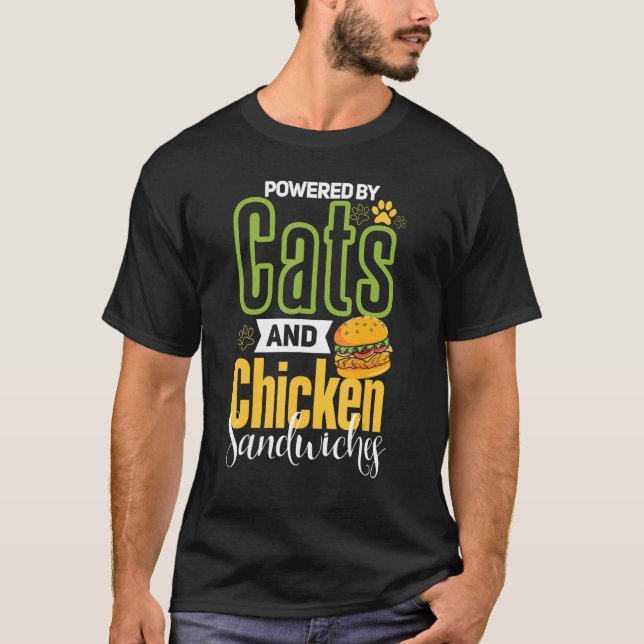Chicken Sandwich     Cat   Chicken Burger T-Shirt (Front)