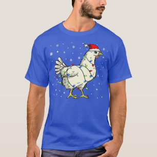 Chicken Santa Claus Wrapped in Lights Cute T-Shirt