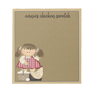 Chicken Scratch Primitive Note Pad Template