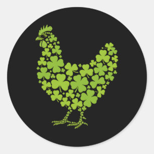 Chicken Shamrock St Patricks Day Lucky Farm Animal Classic Round Sticker