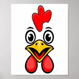 Chicken Shirt Adult Kids Men Women Chicken Hen Fac Poster