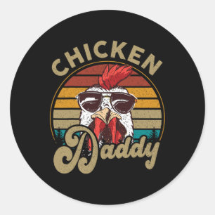 Chicken-shirt Chicken Daddy Vintage 70s Chicken Da Classic Round Sticker