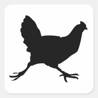 Chicken Silhouette Square Sticker