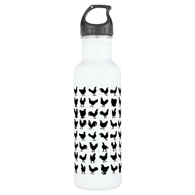 Chicken Silhouettes 710 Ml Water Bottle (Front)