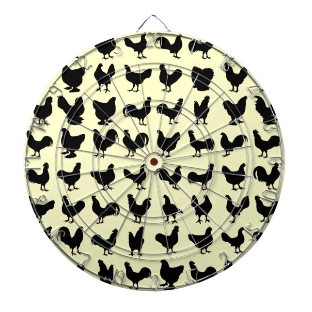 Chicken Silhouettes Dartboard (Front)