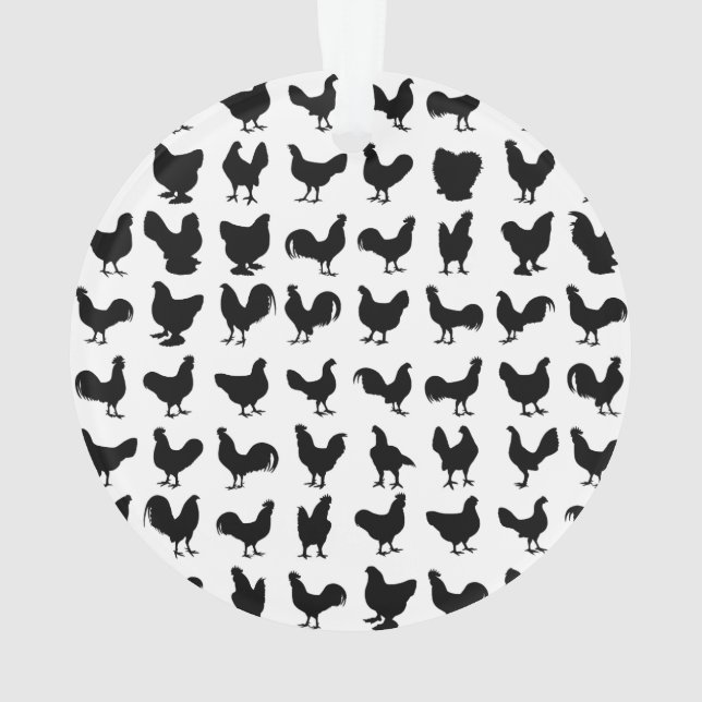 Chicken Silhouettes Ornament (Back)