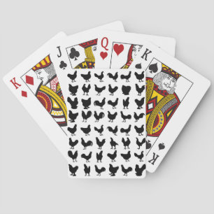 Chicken Silhouettes Playing Cards
