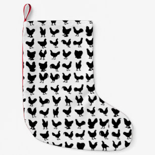 Chicken Silhouettes Small Christmas Stocking