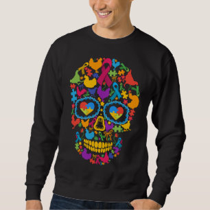 Chicken Skull Autism Awareness   Sweatshirt