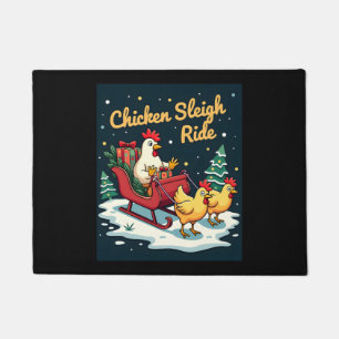 Chicken Sleigh Ride Doormat