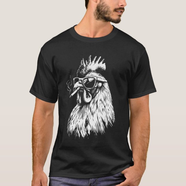 Chicken Smoking Cigarette T-Shirt (Front)