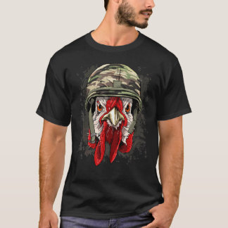 Chicken Soldier Veteran Army Chicken Farm Animal T-Shirt
