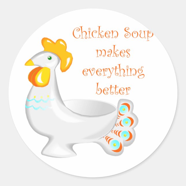 Chicken Soup Classic Round Sticker (Front)
