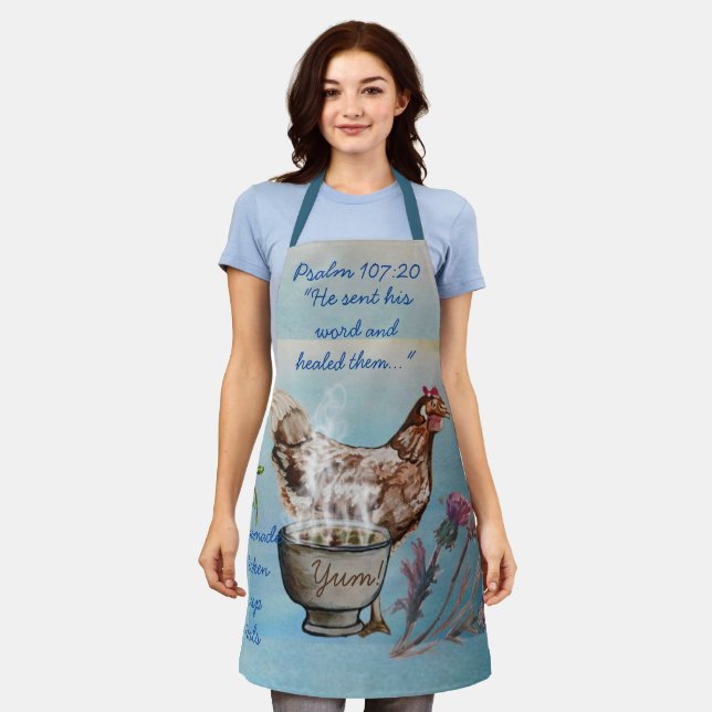 chicken soup healing scripture apron (Worn)
