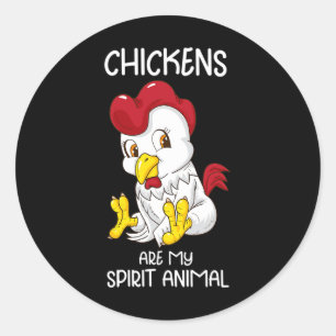 Chicken Spirit Animal Women Chicken Farmer Coop Ch Classic Round Sticker