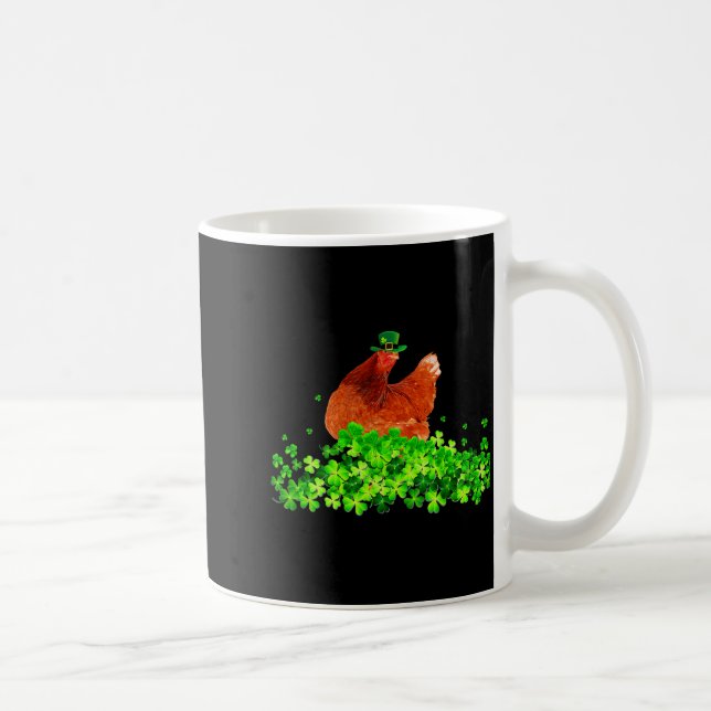 Chicken St Patricks Day Chicken Lover Irish Shamro Coffee Mug (Right)