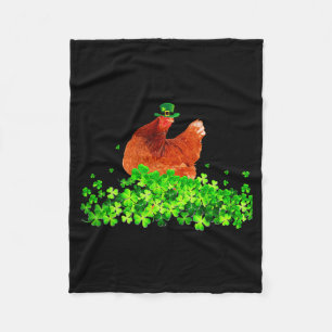 Chicken St Patricks Day Chicken Lover Irish Shamro Fleece Blanket