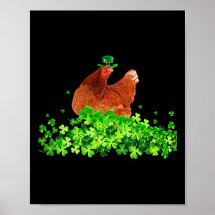 Chicken St Patricks Day Chicken Lover Irish Shamro Poster
