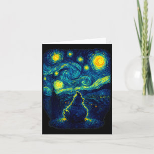 Chicken Starry Funny Night Van Gogh Farm Lover Gir Card
