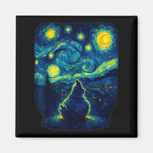 Chicken Starry Funny Night Van Gogh Farm Lover Gir Magnet
