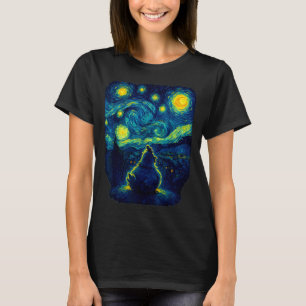 Chicken Starry Funny Night Van Gogh Farm Lover Gir T-Shirt