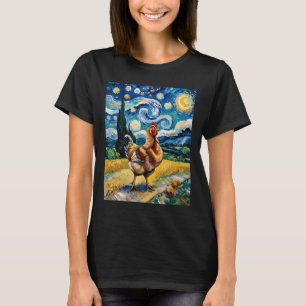 Chicken Starry Night Van Gogh Style Hen Farm Poult T-Shirt