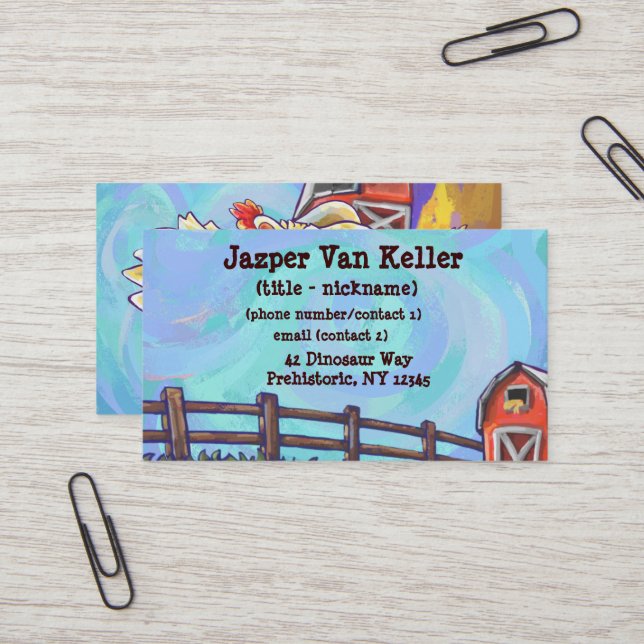 Chicken Stationery Business Card (Front/Back In Situ)