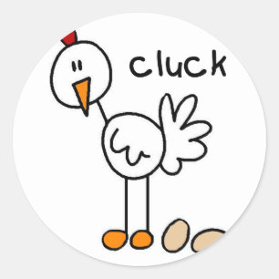 Chicken Stick Figure Sticker