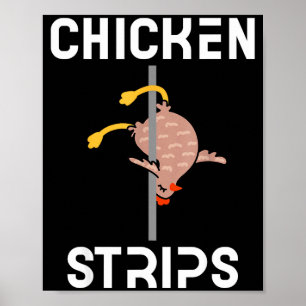 Chicken strips funny dancing chicken bbq barbeque poster