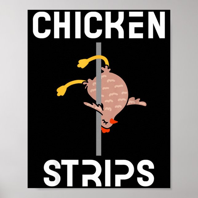 Chicken strips funny dancing chicken bbq barbeque poster (Front)