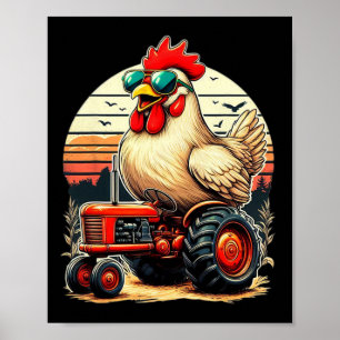 Chicken Sungles Animal Farm Funny For Farmer Men W Poster