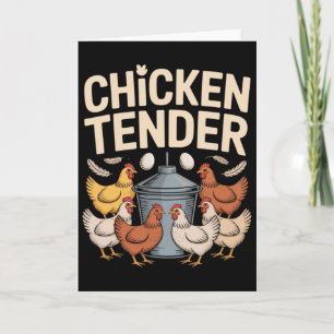 Chicken Tender Funny Chicken Farmer Pun Humour Card